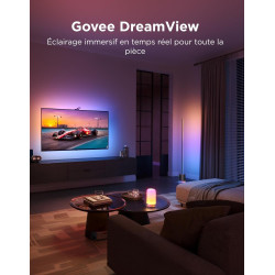 Govee Rétroéclairage TV LED 3 RGBWIC avec Double Caméra 4 MP, Ruban LED de 3,6m synchronisé avec l'écran pour TV 55-65", 60 LED/