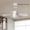 Eznaobo Ventilateur plafond avec lumiere, E27 30W Lampe Ventilateur Plafond avec télécommande et Minuterie, 3 vitesses 3 Couleur