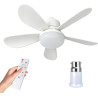 Eznaobo Ventilateur plafond avec lumiere, E27 30W Lampe Ventilateur Plafond avec télécommande et Minuterie, 3 vitesses 3 Couleur