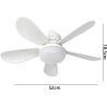 Eznaobo Ventilateur plafond avec lumiere, E27 30W Lampe Ventilateur Plafond avec télécommande et Minuterie, 3 vitesses 3 Couleur