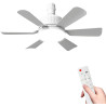 Eznaobo Ventilateur plafond avec lumiere, E27 30W Lampe Ventilateur Plafond avec télécommande et Minuterie, 3 vitesses 3 Couleur