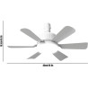 Eznaobo Ventilateur plafond avec lumiere, E27 30W Lampe Ventilateur Plafond avec télécommande et Minuterie, 3 vitesses 3 Couleur