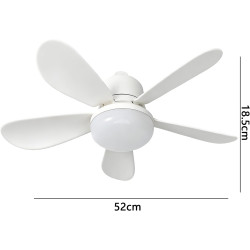 Eznaobo Ventilateur plafond avec lumiere, E27 30W Lampe Ventilateur Plafond avec télécommande et Minuterie, 3 vitesses 3 Couleur
