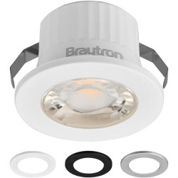 Braytron Mini spot LED encastrable 3 W Ø 44 mm - 210 lm blanc chaud 3000 K IP54 Mini spot encastrable 230 V sans transformateur 