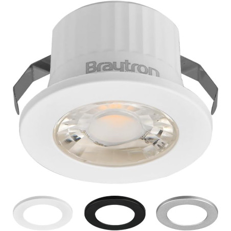 Braytron Mini spot LED encastrable 3 W Ø 44 mm - 210 lm blanc chaud 3000 K IP54 Mini spot encastrable 230 V sans transformateur 