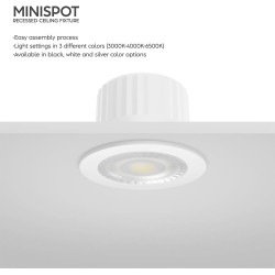 Braytron Mini spot LED encastrable 3 W Ø 44 mm - 210 lm blanc chaud 3000 K IP54 Mini spot encastrable 230 V sans transformateur 