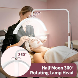 Diesisa Lampe Demi Lune Extension De Cils: Luminosité réglable Lampe Demi Lune - Avec support pour téléphone - TêTe De Lampe Rot