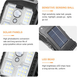 Lot de 6 Mini Lampes Solaires d'Extérieur à Clipser avec Détecteur de Mouvement, 3 Températures de Couleur, Lampes solaires à cl