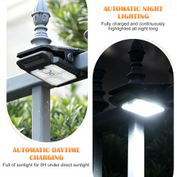 Lot de 6 Mini Lampes Solaires d'Extérieur à Clipser avec Détecteur de Mouvement, 3 Températures de Couleur, Lampes solaires à cl