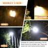 Lot de 6 Mini Lampes Solaires d'Extérieur à Clipser avec Détecteur de Mouvement, 3 Températures de Couleur, Lampes solaires à cl