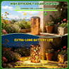 Lanterne Solaire Tournesol Extérieur Imperméable, IP65, Suspendue ou Posée, Lampe Solaire Métal avec Silhouettes de Tournesols, 