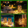 Lanterne Solaire Tournesol Extérieur Imperméable, IP65, Suspendue ou Posée, Lampe Solaire Métal avec Silhouettes de Tournesols, 