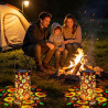 Lanterne Solaire Tournesol Extérieur Imperméable, IP65, Suspendue ou Posée, Lampe Solaire Métal avec Silhouettes de Tournesols, 