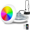 25W Projecteur Piscine LED avec Filetage 2", 12V RGB Spot pour Piscines Hors-Sol Acier, Contrôle APP et Dimmable, Étanche IP68 E