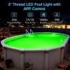 25W Projecteur Piscine LED avec Filetage 2", 12V RGB Spot pour Piscines Hors-Sol Acier, Contrôle APP et Dimmable, Étanche IP68 E