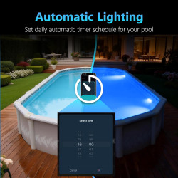 25W Projecteur Piscine LED avec Filetage 2", 12V RGB Spot pour Piscines Hors-Sol Acier, Contrôle APP et Dimmable, Étanche IP68 E