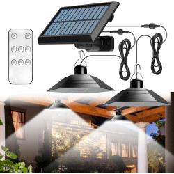 Lampes solaires pour extérieur et intérieur, lampe solaire avec télécommande, lampes suspendues LED solaires IP65, lampes solair