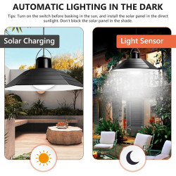 Lampes solaires pour extérieur et intérieur, lampe solaire avec télécommande, lampes suspendues LED solaires IP65, lampes solair
