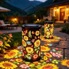 Lanterne Solaire Exterieur,2 Pièces Lanternes Solaires Tournesol en Plein Air,Lanternes Solaires de Jardin Colorées Tournesols,L