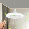 Ventilateur Plafond Avec Lumiere, Ventilateur plafond intelligent 3 en 1 avec télécommande, 3 Vitesses, Ampoule Ventilateur Plaf