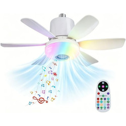 Ventilateurs de plafond avec lampe intégrée,led avec lumière rgb dimmable,ampe ventilateur plafond e27 interface,télécommande et