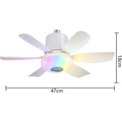 Ventilateurs de plafond avec lampe intégrée,led avec lumière rgb dimmable,ampe ventilateur plafond e27 interface,télécommande et