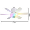 Ventilateurs de plafond avec lampe intégrée,led avec lumière rgb dimmable,ampe ventilateur plafond e27 interface,télécommande et