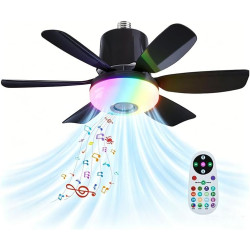 Ventilateurs de plafond avec lampe intégrée,led avec lumière rgb dimmable,ampe ventilateur plafond e27 interface,télécommande et