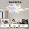 Ventilateurs de plafond avec lampe intégrée,led avec lumière rgb dimmable,ampe ventilateur plafond e27 interface,télécommande et