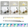 Ventilateurs de plafond avec lampe intégrée,led avec lumière rgb dimmable,ampe ventilateur plafond e27 interface,télécommande et