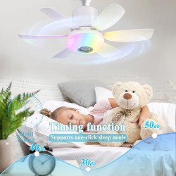 Ventilateurs de plafond avec lampe intégrée,led avec lumière rgb dimmable,ampe ventilateur plafond e27 interface,télécommande et