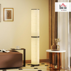 Homcom lampadaire led sur pied à intensité variable avec télécommande magnétique, interrupteur à pied, température de couleur aj