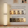 Homcom lampadaire led sur pied à intensité variable avec télécommande magnétique, interrupteur à pied, température de couleur aj
