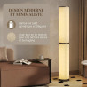 Homcom lampadaire led sur pied à intensité variable avec télécommande magnétique, interrupteur à pied, température de couleur aj