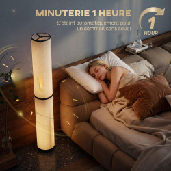 Homcom lampadaire led sur pied à intensité variable avec télécommande magnétique, interrupteur à pied, température de couleur aj
