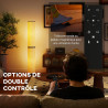 Homcom lampadaire led sur pied à intensité variable avec télécommande magnétique, interrupteur à pied, température de couleur aj
