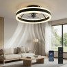 DATO Ventilateur de plafond avec éclairage, 3 températures de couleur et 6 vitesses, application/télécommande, silencieux, inten