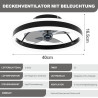 DATO Ventilateur de plafond avec éclairage, 3 températures de couleur et 6 vitesses, application/télécommande, silencieux, inten