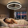 DATO Ventilateur de plafond avec éclairage, 3 températures de couleur et 6 vitesses, application/télécommande, silencieux, inten