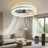 DATO Ventilateur de plafond avec éclairage, 3 températures de couleur et 6 vitesses, application/télécommande, silencieux, inten
