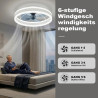 DATO Ventilateur de plafond avec éclairage, 3 températures de couleur et 6 vitesses, application/télécommande, silencieux, inten