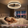 DATO Ventilateur de plafond avec éclairage, 3 températures de couleur et 6 vitesses, application/télécommande, silencieux, inten