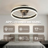 DATO Ventilateur de plafond avec éclairage, 3 températures de couleur et 6 vitesses, application/télécommande, silencieux, inten