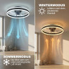 DATO Ventilateur de plafond avec éclairage, 3 températures de couleur et 6 vitesses, application/télécommande, silencieux, inten