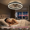 DATO Ventilateur de plafond avec éclairage, 3 températures de couleur et 6 vitesses, application/télécommande, silencieux, inten