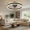 DATO Ventilateur de plafond avec éclairage, 3 températures de couleur et 6 vitesses, application/télécommande, silencieux, inten
