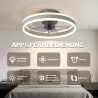 DATO Ventilateur de plafond avec éclairage, 3 températures de couleur et 6 vitesses, application/télécommande, silencieux, inten