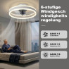 DATO Ventilateur de plafond avec éclairage, 3 températures de couleur et 6 vitesses, application/télécommande, silencieux, inten