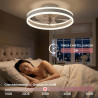 DATO Ventilateur de plafond avec éclairage, 3 températures de couleur et 6 vitesses, application/télécommande, silencieux, inten