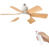 52cm Ventilateur Plafond avec Lumière E27, Plafonnier Ventilateur Silencieux 40W, Lustre Ventilateur de Plafond LED 2400lm, 3 Vi